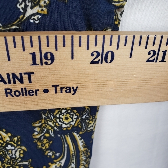 Charter Club Navy and Yellow Paisley Print Button Down Shirt Sz L - Picture 8 of 10